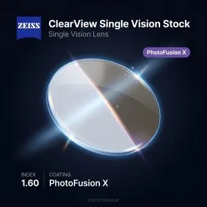 ZEISS ClearView Single Vision Stock 1.60 PhotoFusion X