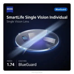 ZEISS SmartLife Single Vision Individual 1.74 BlueGuard