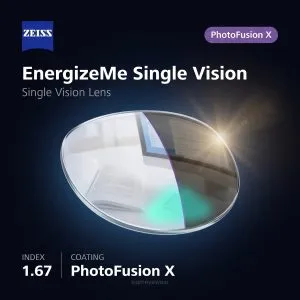 ZEISS EnergizeMe Single Vision 1.67 PhotoFusion X
