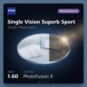 ZEISS Single Vision Superb Sport 1.60 PhotoFusion X
