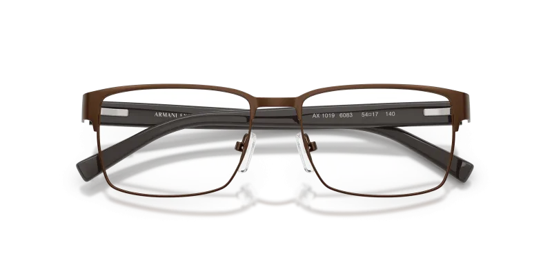 แว่นสายตา Armani Exchange AX1019-6083 สีน้ำตาลด้าน มุมโคลสอัพด้านหน้า