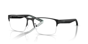 Armani Exchange AX1068 6000 แว่นสายตากรอบโลหะครึ่งขอบสีดำด้าน สำหรับผู้ชาย