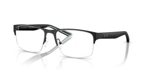 Armani Exchange AX1068 6000 แว่นสายตากรอบโลหะครึ่งขอบสีดำด้าน สำหรับผู้ชาย