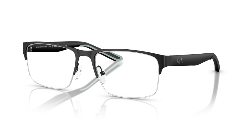 กรอบแว่นสายตา Armani Exchange AX1068-6000 Matte Black Armani Exchange AX1068 6000 แว่นสายตากรอบโลหะครึ่งขอบสีดำด้าน สำหรับผู้ชาย