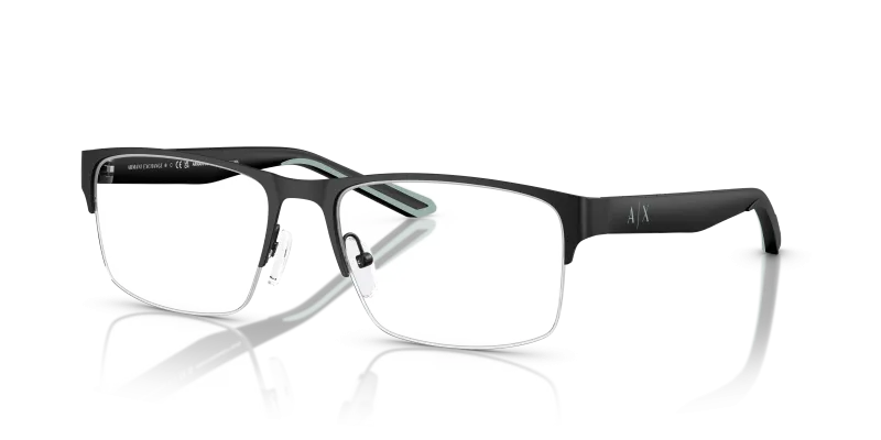 กรอบแว่นสายตา Armani Exchange AX1068-6000 Matte Black Armani Exchange AX1068 6000 แว่นสายตากรอบโลหะครึ่งขอบสีดำด้าน สำหรับผู้ชาย