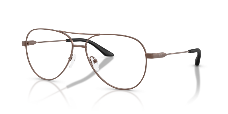 Armani Exchange AX1077-6106 6106 แว่นสายตาทรงนักบินสี Matte Bronze สำหรับทุกเพศ
