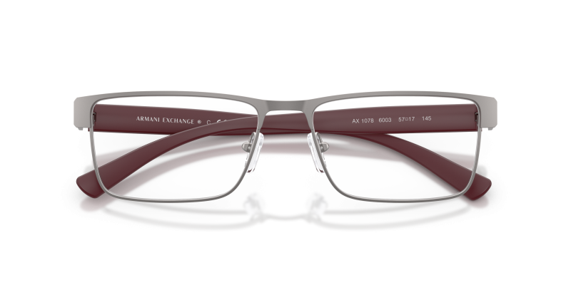 แว่นสายตา Armani Exchange AX1078-6003 สีกันเมทัลด้าน มุมโคลสอัพด้านหน้า