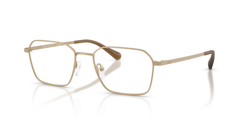 แว่นสายตา Armani Exchange AX1079-6121 สีทองอ่อนด้าน มุมเฉียงสามส่วนสี่