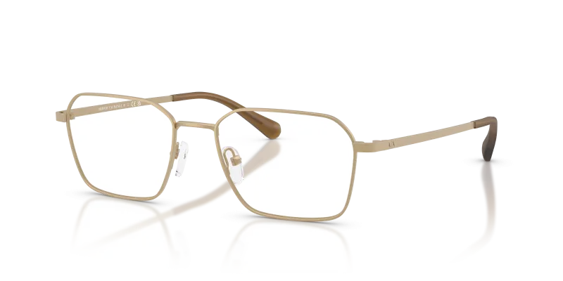แว่นสายตา Armani Exchange AX1079-6121 สีทองอ่อนด้าน มุมเฉียงสามส่วนสี่
