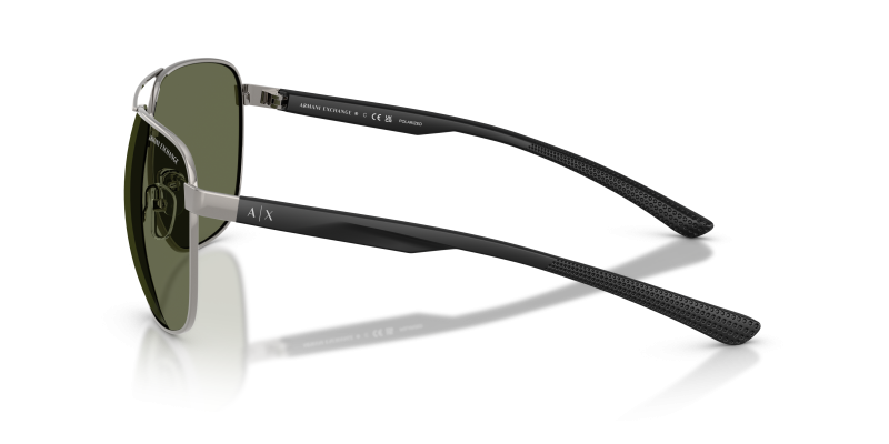 แว่นกันแดด Armani Exchange AX2047S-60689A 60689A มุมข้าง ทรงกลมขอบเต็มสีกันเมทัลประกาย