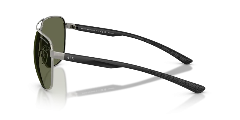 แว่นกันแดด Armani Exchange AX2047S-60689A 60689A มุมข้าง ทรงกลมขอบเต็มสีกันเมทัลประกาย