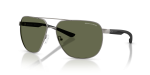 แว่นกันแดด Armani Exchange AX2047S-60689A Shiny Gunmetal Dark Green Polarized Armani Exchange AX2047S-60689A 60689A แว่นกันแดดทรงกลมเลนส์โพลาไรซ์สีเขียวเข้ม สำหรับผู้ชาย