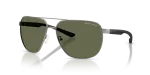 แว่นกันแดด Armani Exchange AX2047S-60689A Shiny Gunmetal Dark Green Polarized Armani Exchange AX2047S-60689A 60689A แว่นกันแดดทรงกลมเลนส์โพลาไรซ์สีเขียวเข้ม สำหรับผู้ชาย