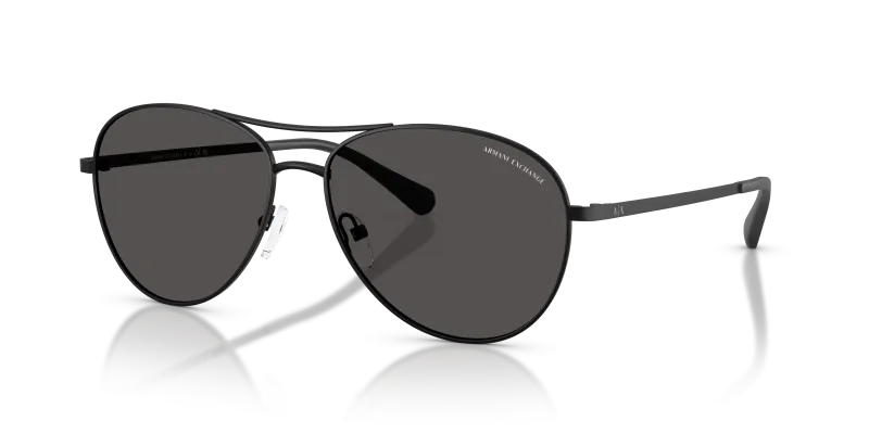 แว่นกันแดด Armani Exchange AX2061S-600087 สีดำด้าน เลนส์เทาเข้ม ทรงนักบิน