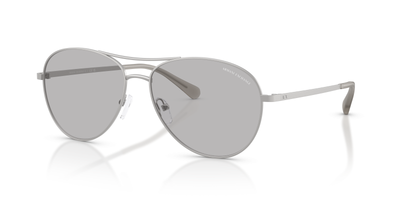 แว่นกันแดด Armani Exchange AX2061S-602087 Matte Silver Light Grey แว่นกันแดด Armani Exchange AX2061S-602087 สีเงินด้าน เลนส์เทาอ่อน