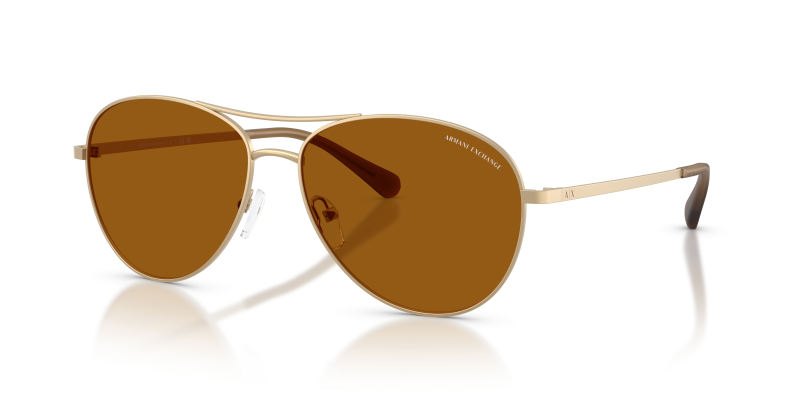 แว่นกันแดด Armani Exchange AX2061S-612163 Matte Pale Gold Dark Bronze แว่นกันแดด Armani Exchange AX2061S-612163 สี Pale Gold เลนส์ทองแดงเข้ม