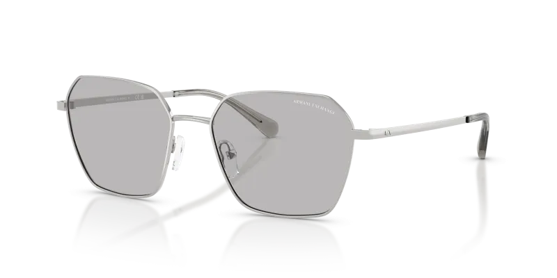 แว่นกันแดด Armani Exchange AX2062S-604587 สีเงินประกาย มุมเฉียงสามส่วนสี่