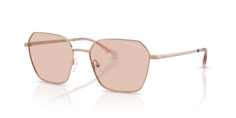 แว่นกันแดด Armani Exchange AX2062S-610373 Shiny Rose Gold Light Brown แว่นกันแดด Armani Exchange AX2062S-610373 สีทองชมพูประกาย มุมเฉียงสามส่วนสี่