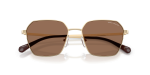 แว่นกันแดด Armani Exchange AX2062S-611013 Shiny Pale Gold Dark Brown แว่นกันแดด Armani Exchange AX2062S-611013 สีทองอ่อนมันเงา มุมโคลสอัพด้านหน้า