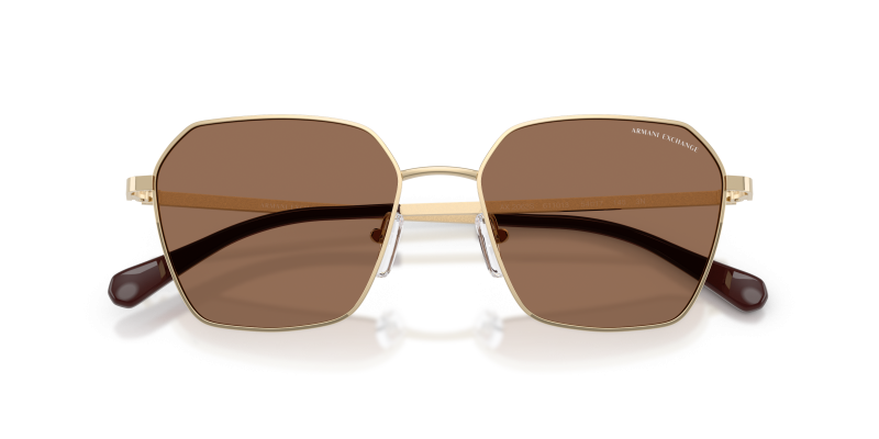 แว่นกันแดด Armani Exchange AX2062S-611013 สีทองอ่อนมันเงา มุมโคลสอัพด้านหน้า