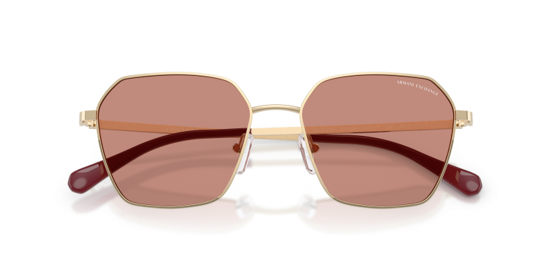 แว่นกันแดด Armani Exchange AX2062S-611096 สีทองอ่อนมันเงา มุมโคลสอัพด้านหน้า