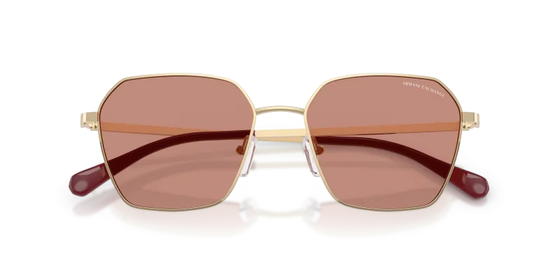 แว่นกันแดด Armani Exchange AX2062S-611096 สีทองอ่อนมันเงา มุมโคลสอัพด้านหน้า