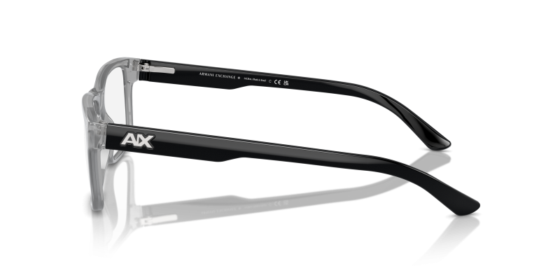 แว่นสายตา Armani Exchange AX3016 8239 มุมข้าง ขาแว่นสีดำประกาย