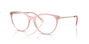แว่นสายตา Armani Exchange AX3078-8339 สีชมพูโปร่งใสประกาย มุมเฉียงสามส่วนสี่