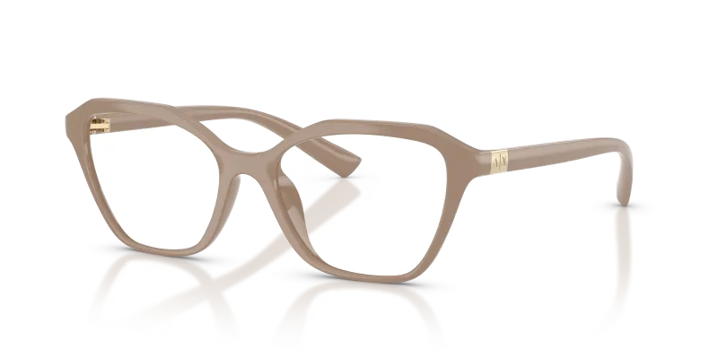 กรอบแว่นสายตา Armani Exchange AX3145U-8415 Shiny Beige แว่นสายตา Armani Exchange AX3145U-8415 มุมเฉียง สีเบจประกาย สำหรับผู้หญิง