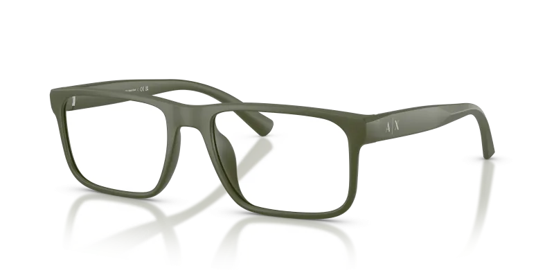 กรอบแว่นสายตา Armani Exchange AX3147U-8032 Matte Green แว่นสายตา Armani Exchange AX3147U-8032 มุมเฉียง สีเขียวด้าน สำหรับผู้ชาย