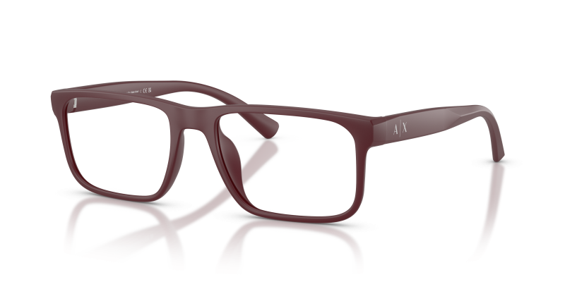 แว่นสายตา Armani Exchange AX3147U-8413 มุมเฉียง สีเบอร์กันดีด้าน สำหรับผู้ชาย