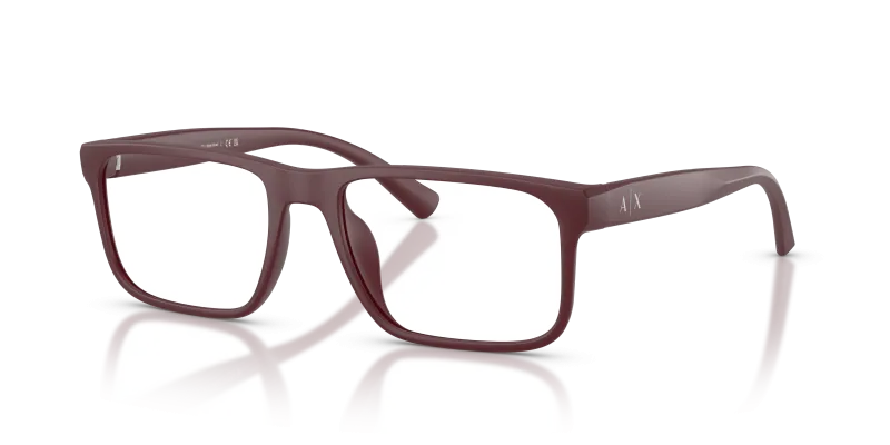 กรอบแว่นสายตา Armani Exchange AX3147U-8413 Matte Burgundy แว่นสายตา Armani Exchange AX3147U-8413 มุมเฉียง สีเบอร์กันดีด้าน สำหรับผู้ชาย