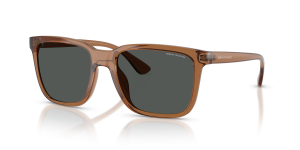 แว่นกันแดด Armani Exchange AX4112SU-835887 มุมเฉียง สีน้ำตาลโปร่งใสประกาย สำหรับผู้ชาย