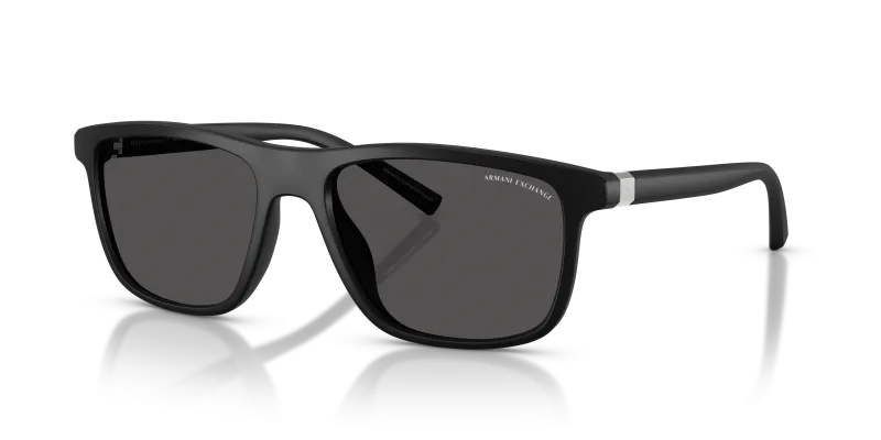 Armani Exchange AX4167SU 807887 แว่นกันแดดทรงสี่เหลี่ยมสีดำด้าน เลนส์เทาเข้ม สำหรับผู้ชาย