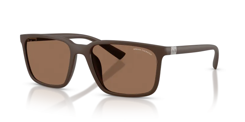 แว่นกันแดด Armani Exchange AX4172SU-841273 มุมเฉียง สีน้ำตาลด้าน สำหรับผู้ชาย