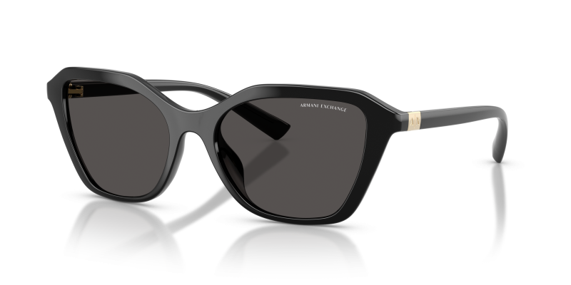 แว่นกันแดด Armani Exchange AX4173SU-815887 Shiny Black Dark Grey แว่นกันแดด Armani Exchange AX4173SU-815887 มุมเฉียง สีดำประกาย สำหรับผู้หญิง
