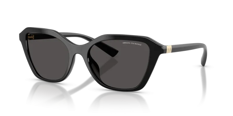 แว่นกันแดด Armani Exchange AX4173SU-815887 Shiny Black Dark Grey แว่นกันแดด Armani Exchange AX4173SU-815887 มุมเฉียง สีดำประกาย สำหรับผู้หญิง