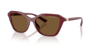 แว่นกันแดด Armani Exchange AX4173SU-838773 มุมเฉียง สีบอร์โดประกาย สำหรับผู้หญิง