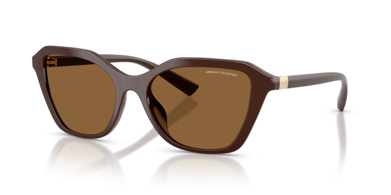 แว่นกันแดด Armani Exchange AX4173SU-841473 Shiny Brown Brown แว่นกันแดด Armani Exchange AX4173SU-841473 มุมเฉียง สีน้ำตาลประกาย สำหรับผู้หญิง
