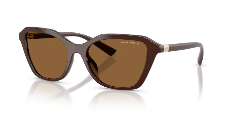 แว่นกันแดด Armani Exchange AX4173SU-841473 Shiny Brown Brown แว่นกันแดด Armani Exchange AX4173SU-841473 มุมเฉียง สีน้ำตาลประกาย สำหรับผู้หญิง