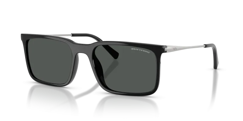 แว่นกันแดด Armani Exchange AX4175SU-815887 Shiny Black Dark Grey แว่นกันแดด Armani Exchange AX4175SU-815887 มุมเฉียง สีดำประกาย สำหรับผู้ชาย