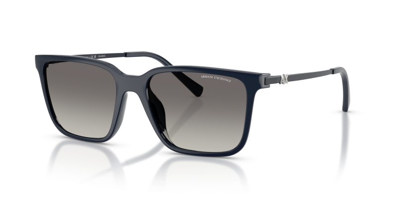 แว่นกันแดด Armani Exchange AX4176SU-8419T3 มุมเฉียง สีน้ำเงินประกาย สำหรับผู้หญิง