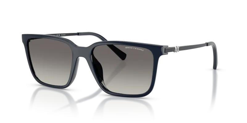 แว่นกันแดด Armani Exchange AX4176SU-8419T3 มุมเฉียง สีน้ำเงินประกาย สำหรับผู้หญิง