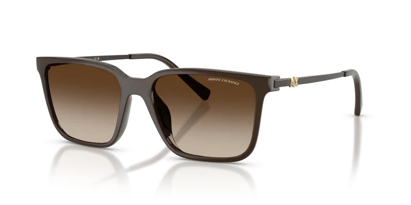 แว่นกันแดด Armani Exchange AX4176SU-842213 Shiny Brown Brown Gradient แว่นกันแดด Armani Exchange AX4176SU-842213 มุมเฉียง สีน้ำตาลประกาย สำหรับผู้หญิง
