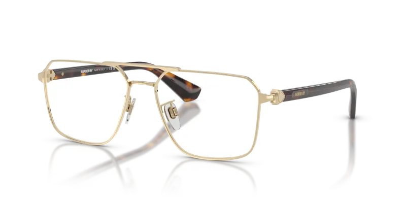 แว่นสายตา Burberry BE1395D-1109 มุมเฉียง สีทองอ่อน สำหรับผู้ชาย