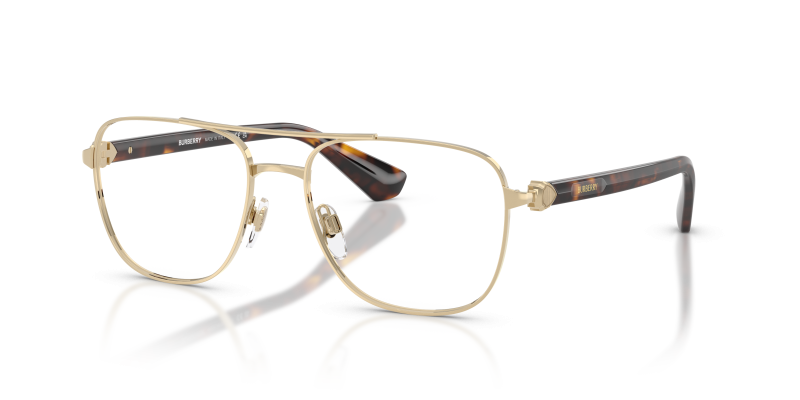 กรอบแว่นสายตา Burberry BE1396-1109 Light Gold แว่นสายตา Burberry BE1396-1109 มุมเฉียง สีทองอ่อน สำหรับผู้ชาย