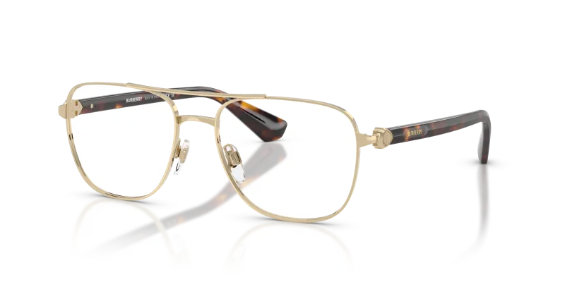 แว่นสายตา Burberry BE1396-1109 มุมเฉียง สีทองอ่อน สำหรับผู้ชาย