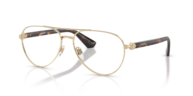 กรอบแว่นสายตา Burberry BE1397-1109 Light Gold แว่นสายตา Burberry BE1397-1109 มุมเฉียง สีทองอ่อน สำหรับผู้ชาย