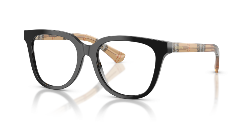 กรอบแว่นสายตา Burberry BE2439F-4161 Black แว่นสายตา Burberry BE2439F-4161 มุมเฉียง สีดำ สำหรับผู้หญิง