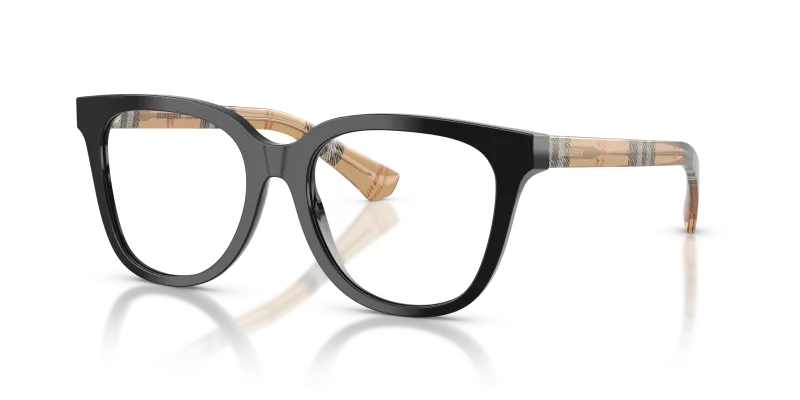 กรอบแว่นสายตา Burberry BE2439F-4161 Black แว่นสายตา Burberry BE2439F-4161 มุมเฉียง สีดำ สำหรับผู้หญิง